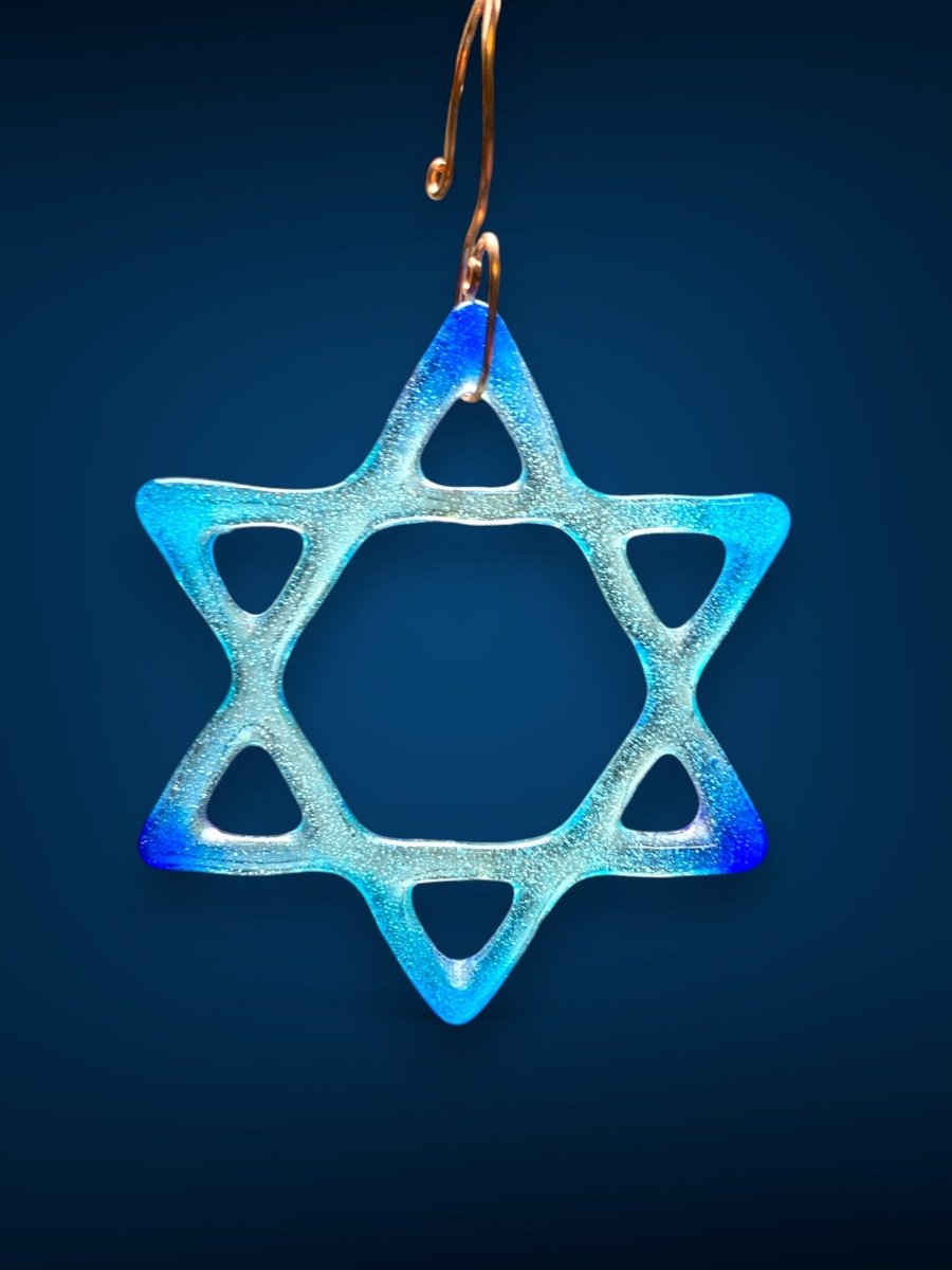 Medium Glass Star of David for Hanukah