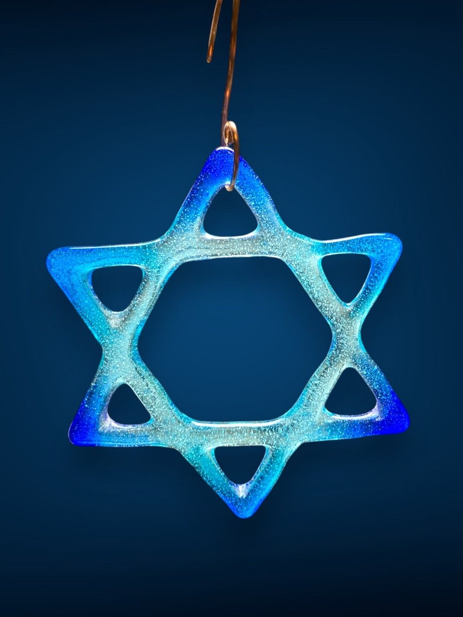 Medium Glass Star of David for Hanukah