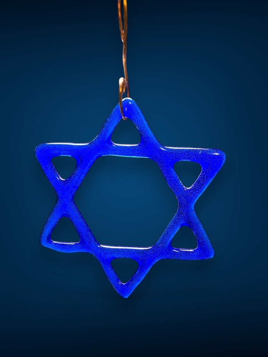 Medium Glass Star of David for Hanukah