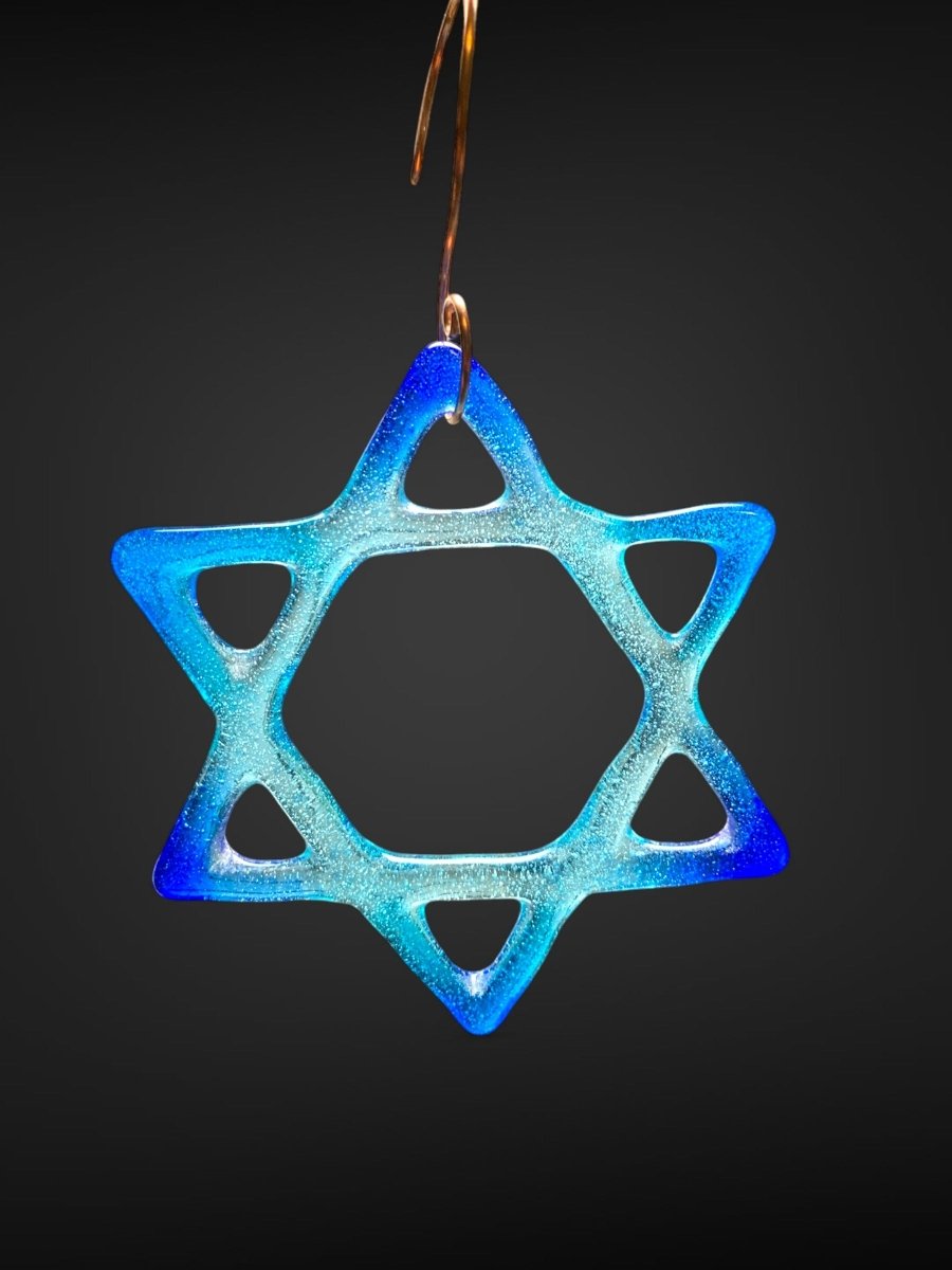 Medium Glass Star of David for Hanukah