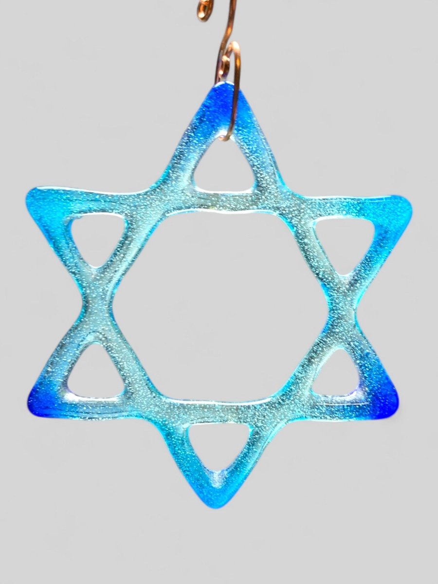 Medium Glass Star of David for Hanukah