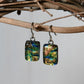 Multicolor Swirl Dichroic Glass Earrings