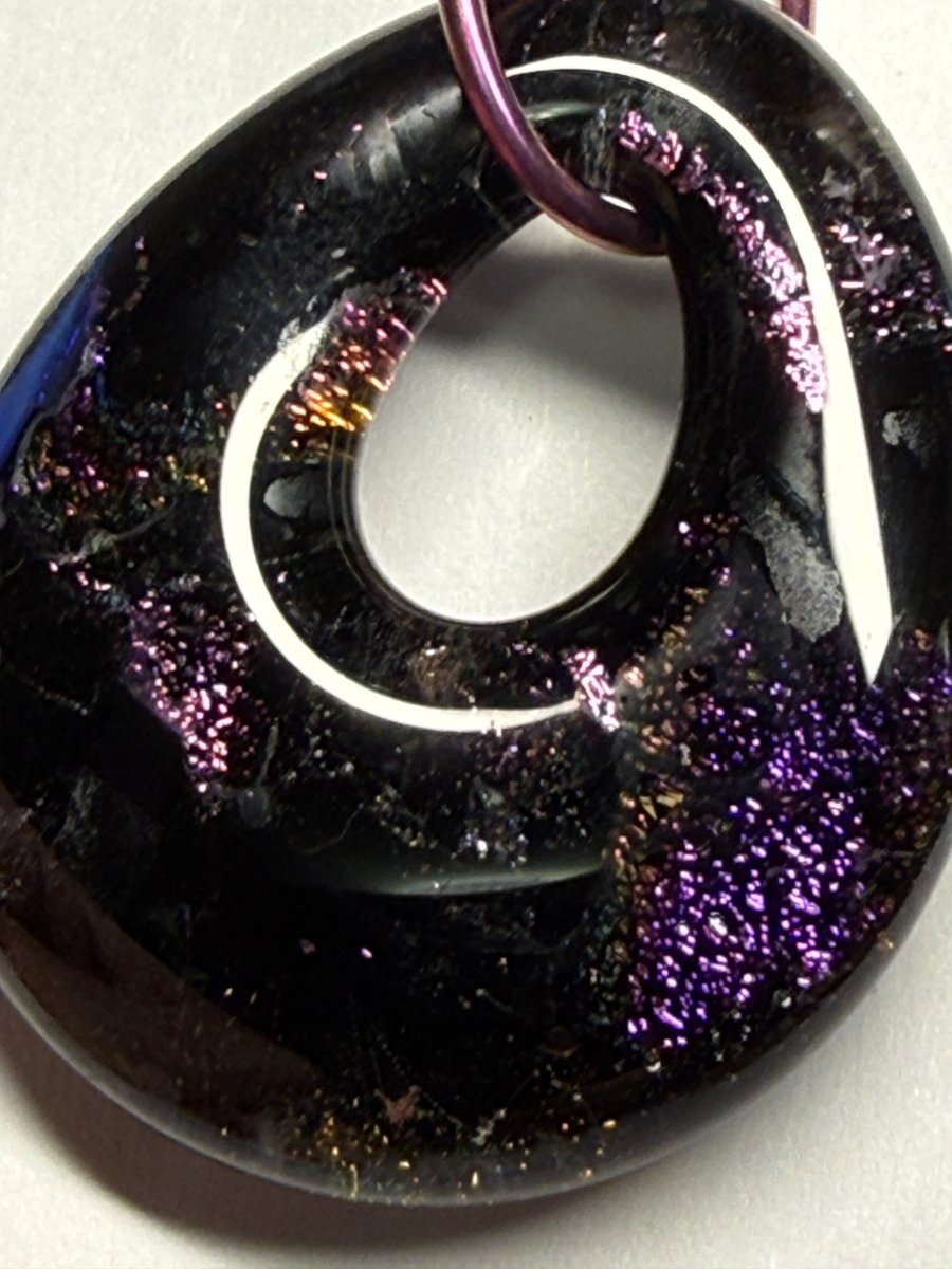 Purple and Pink Dichroic Glass Pendant