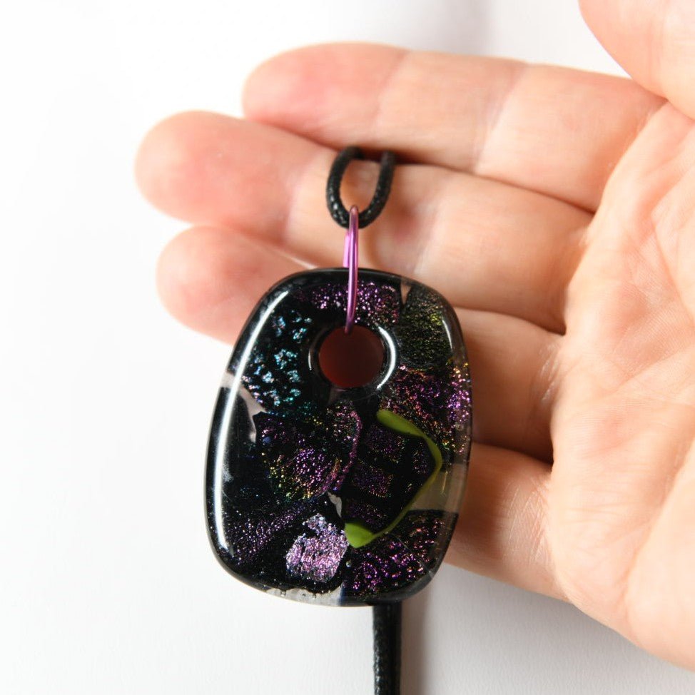 Purple Dichroic Glass Pendant - SnarkyFish