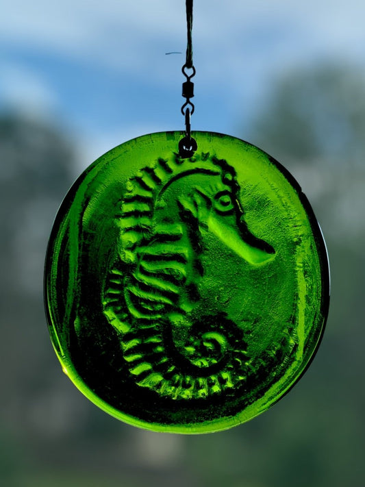 Seahorse Recycled Bottle Bottom Suncatcher