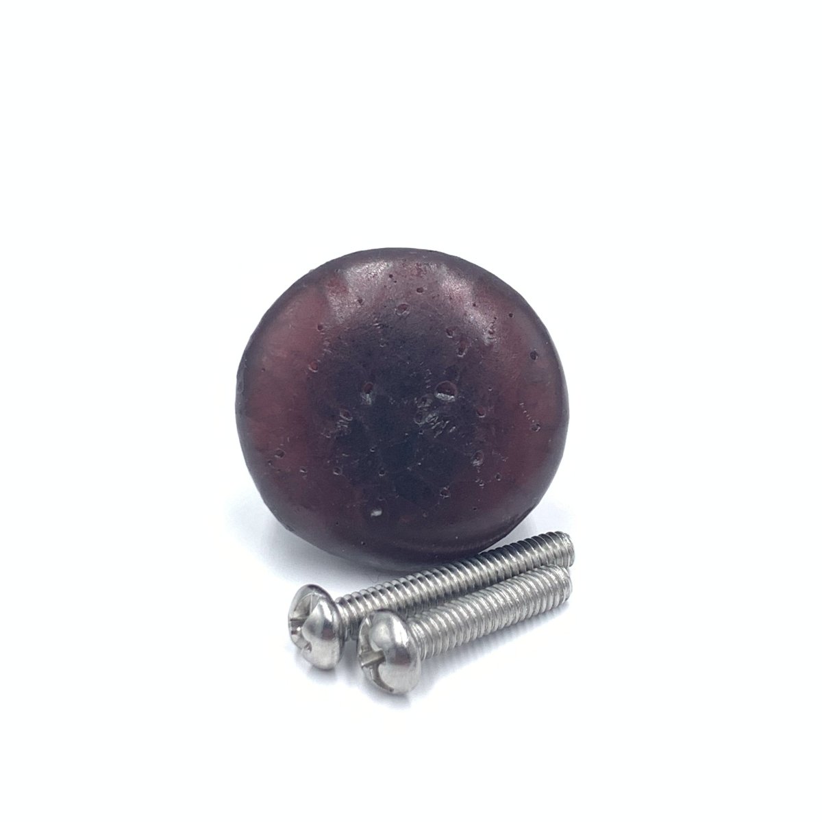 Smooth Maroon Recycled Glass Drawer Pull