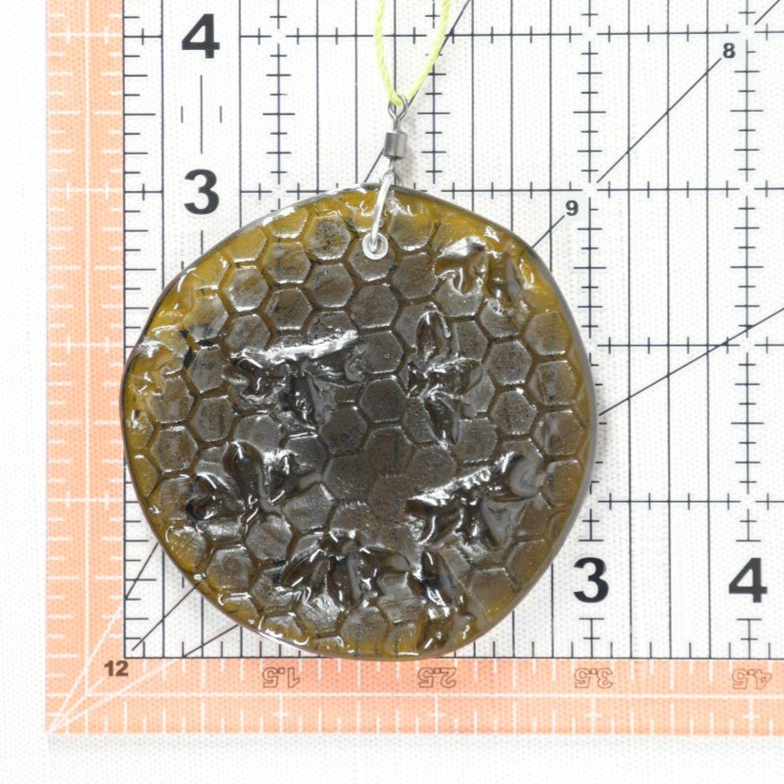 Tiny Bees on Honeycomb Suncatcher