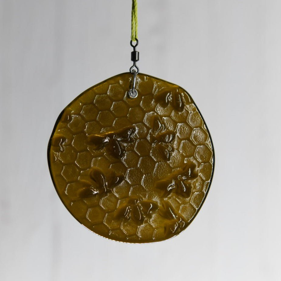 Tiny Bees on Honeycomb Suncatcher
