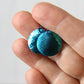 Turquoise Blue Anodized Niobium Dangle Earrings with Scale Pattern