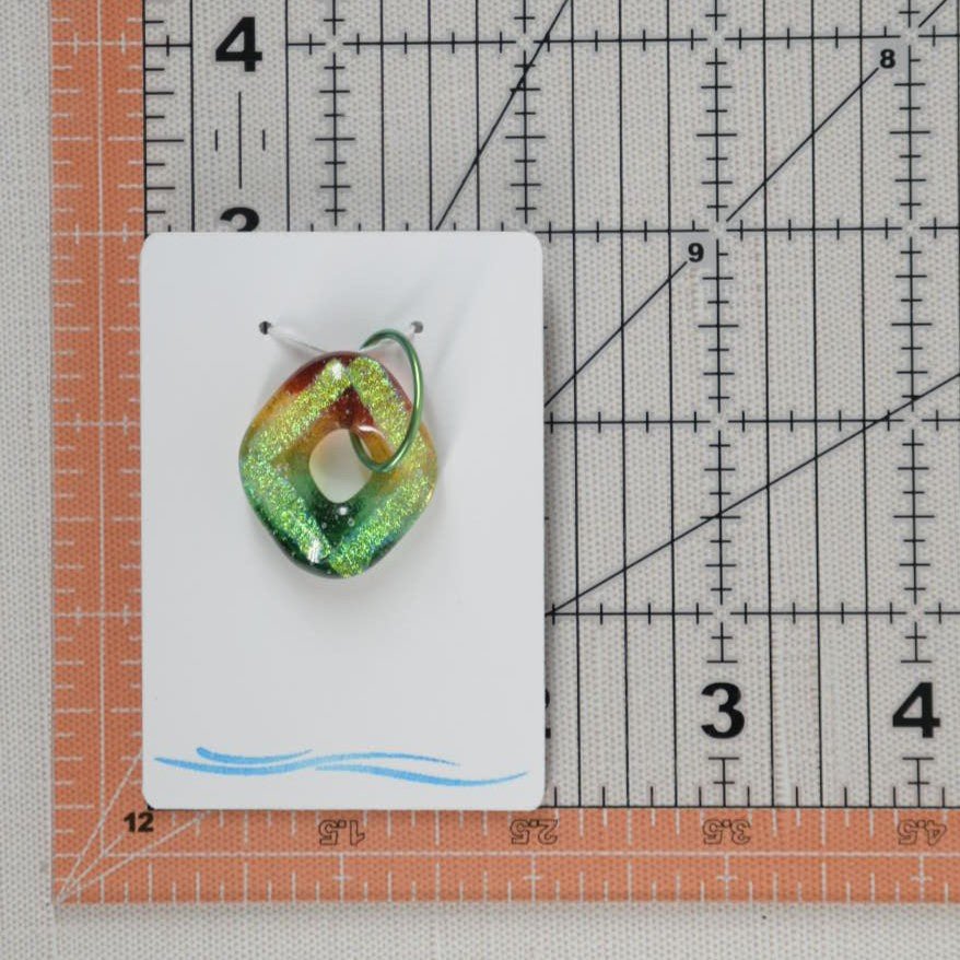 Yellow and Green Dichroic Glass Pendant - SnarkyFish