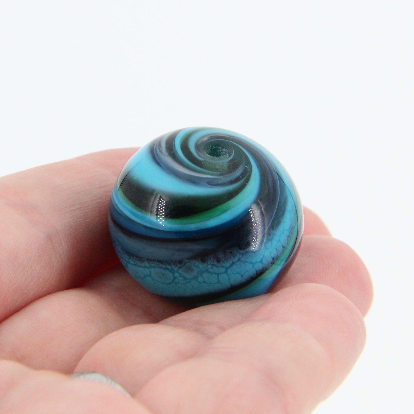 Turqupoise Swirled Glass Lampworked Bead