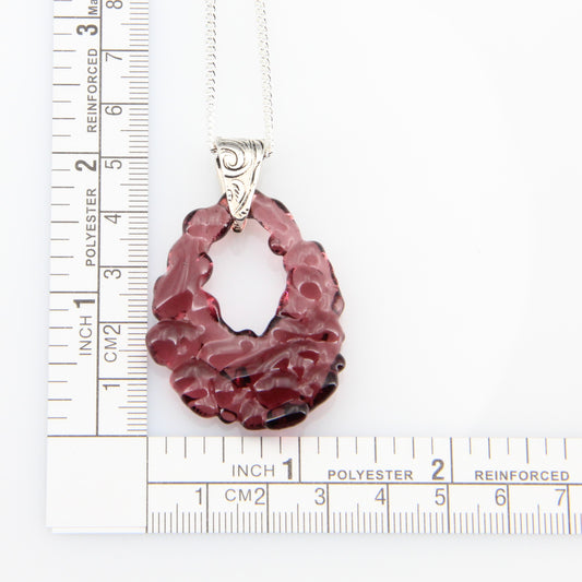 Upcycled Purple Necklace, Recycled Glass Pendant - SnarkyFish