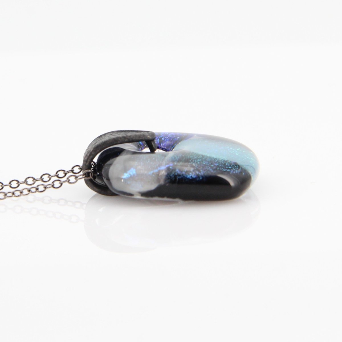 Blue Dichroic Glass Pendant