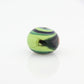 Bright Green and Blue Striped Statement Bead - Handmade Glass Lampwork, Unique Focal Bead for Pendant, Suncatcher, or Home Decorating