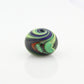 Bright Green and Blue Striped Statement Bead - Handmade Glass Lampwork, Unique Focal Bead for Pendant, Suncatcher, or Home Decorating