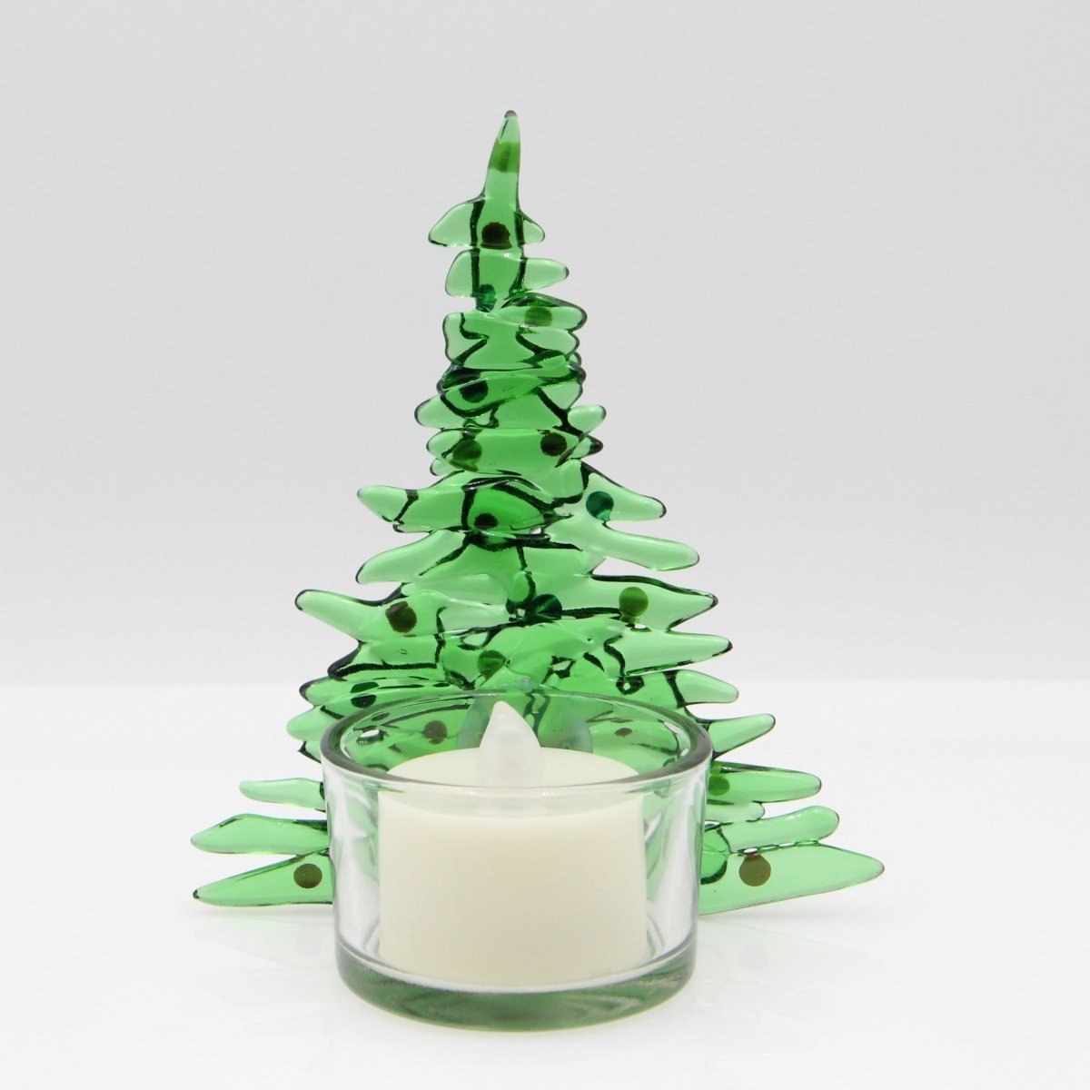 Christmas Tree Candle Holder from Upcycled Wine Bottle