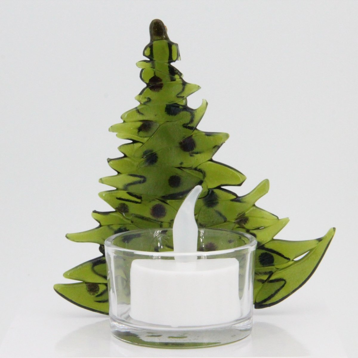 Christmas Tree Candle Holder from Upcycled Wine Bottle