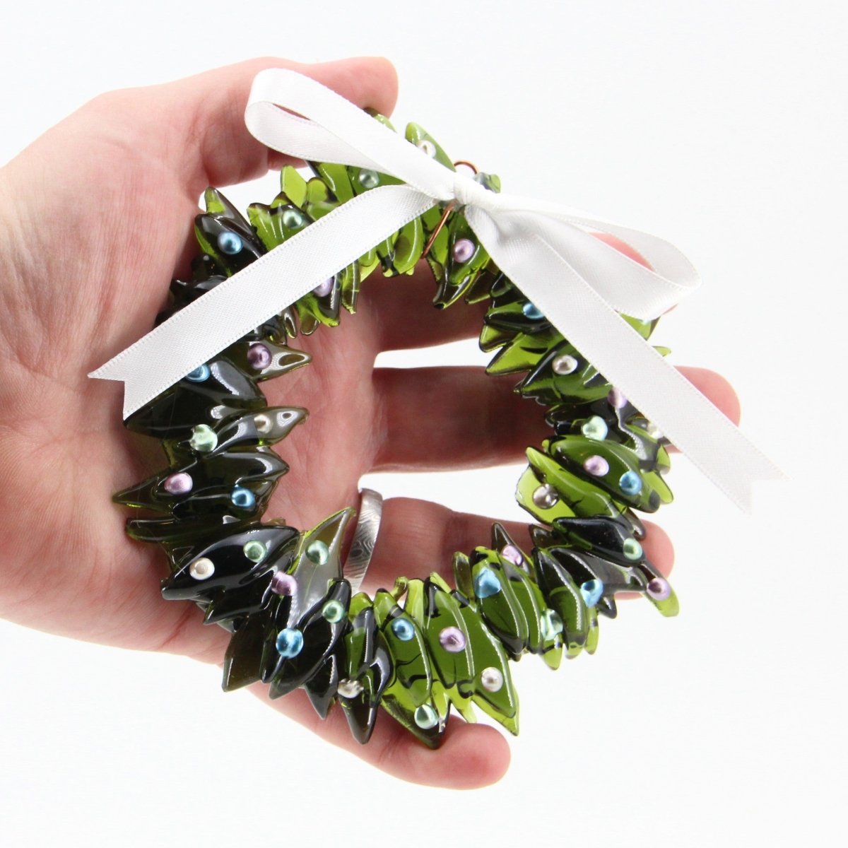 Christmas Tree Ornament from Upcycled Wine Bottle
