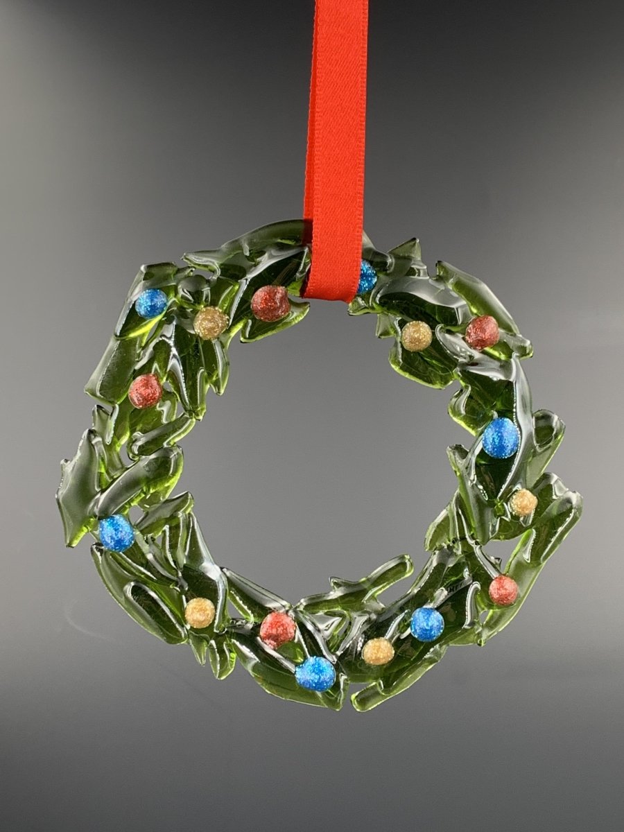 Christmas Tree Ornament from Upcycled Wine Bottle, Sustainable, Eco Friendly Holiday Gift