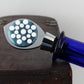 Decorative Wine Stopper with Blue and White Glass Accents