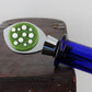 Decorative Wine Stopper with Green and White Glass Accents
