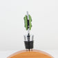 Decorative Wine Stopper with Green Glass Accents