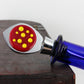 Decorative Wine Stopper with Red and Yellow Glass Accents