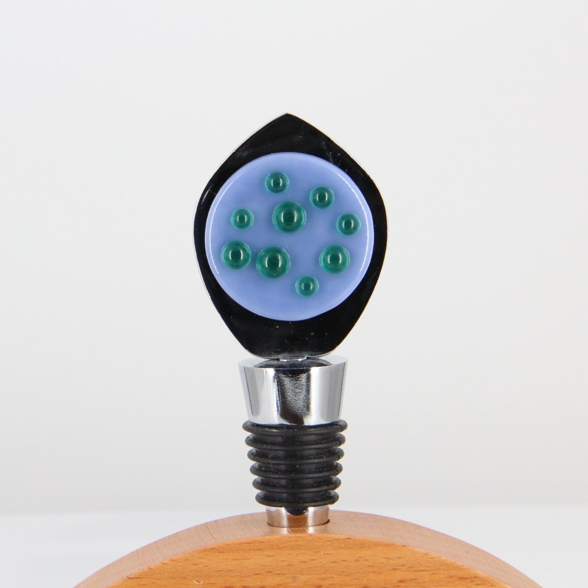 Decorative Wine Stopper with Turquoise and Aqua Glass Accents