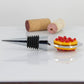 Decorative Wine Stopper with Yellow and Red Glass Accents