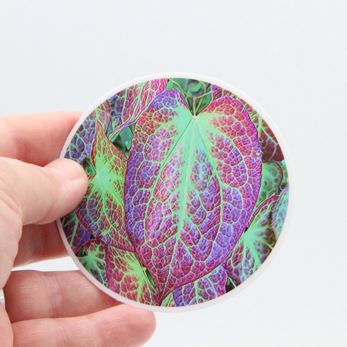 Epimedium Leaves 3 inch Round Premium Vinyl Sticker
