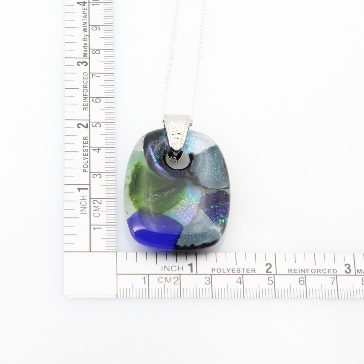 Green and Blue Dichroic Glass Pendant