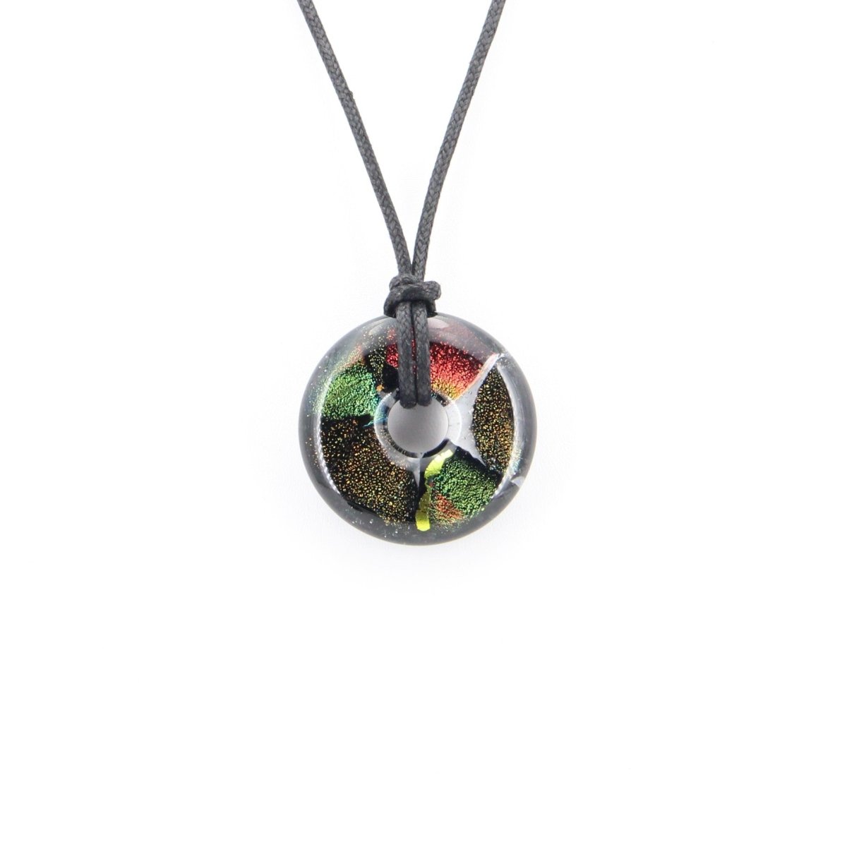 Green and Bronze Dichroic Glass Pendant
