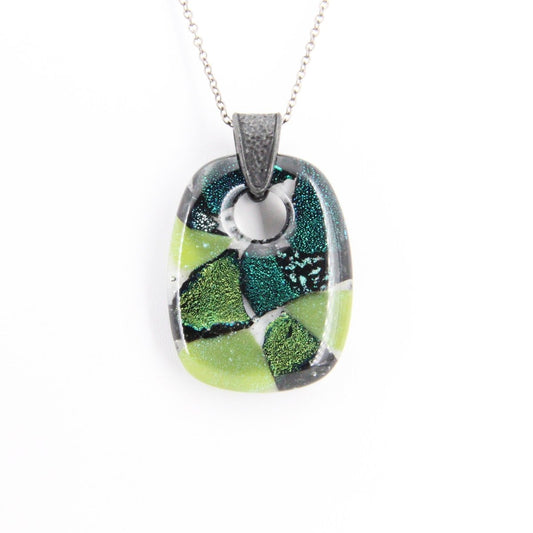 Green Dichroic Glass Pendant