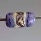 Ivory and Purple Swirled Glass Bead - Handmade Glass Lampwork Focal Bead, Glass Bead for Jewelry, Statement Bead for Pendant