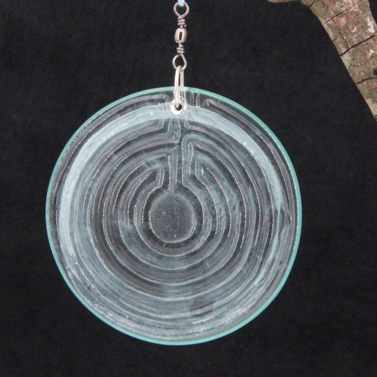 Labyrinth Suncatcher from an Upcycled Wine Bottle