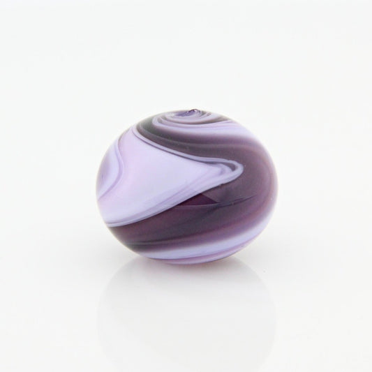 Pink and Purple Striped Statement Bead - Handmade Glass Lampwork, Unique Focal Bead for Pendant, Suncatcher, or Home Decorating
