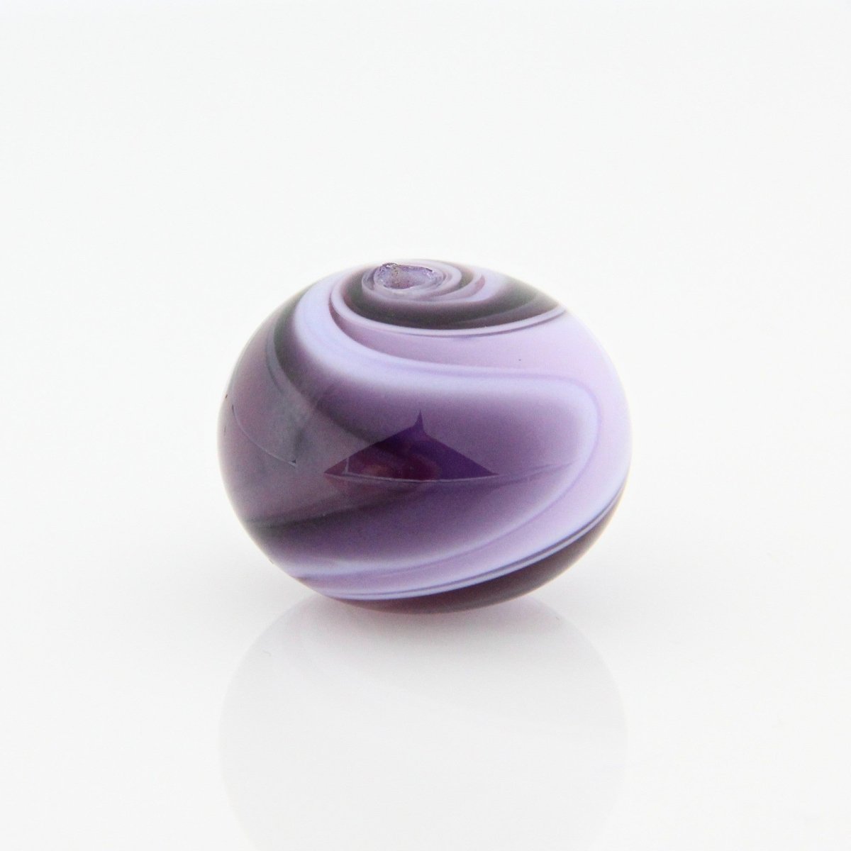 Pink and Purple Striped Statement Bead - Handmade Glass Lampwork, Unique Focal Bead for Pendant, Suncatcher, or Home Decorating