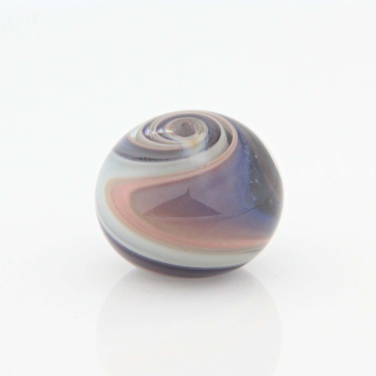 Purple and Pink Striped Statement Bead - Handmade Glass Lampwork, Unique Focal Bead for Pendant, Suncatcher, or Home Decorating
