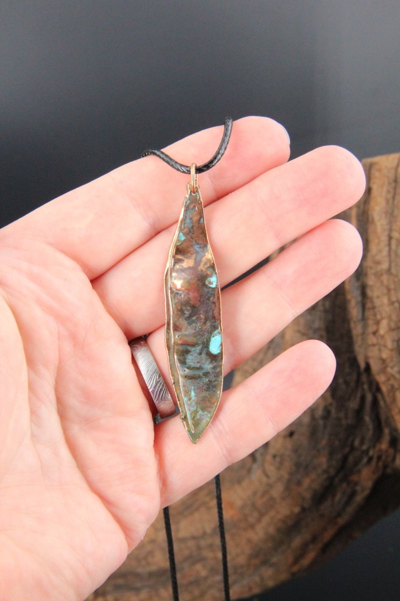 Real Plant Jewelry, Redbud Tree Seed Pod, Cercis canadensis, Copper Electroformed Pendant with Antique Patina, Gift for Nature Lover