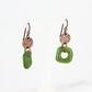 Recycled Green Glass and Copper Earrings