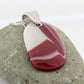 Red and Ivory Glass Pendant with Silver Accents, Handmade Unique Glass Jewelry, Gift for Art Lover