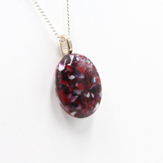 Small Red-Purple Dichroic Frit Pendant