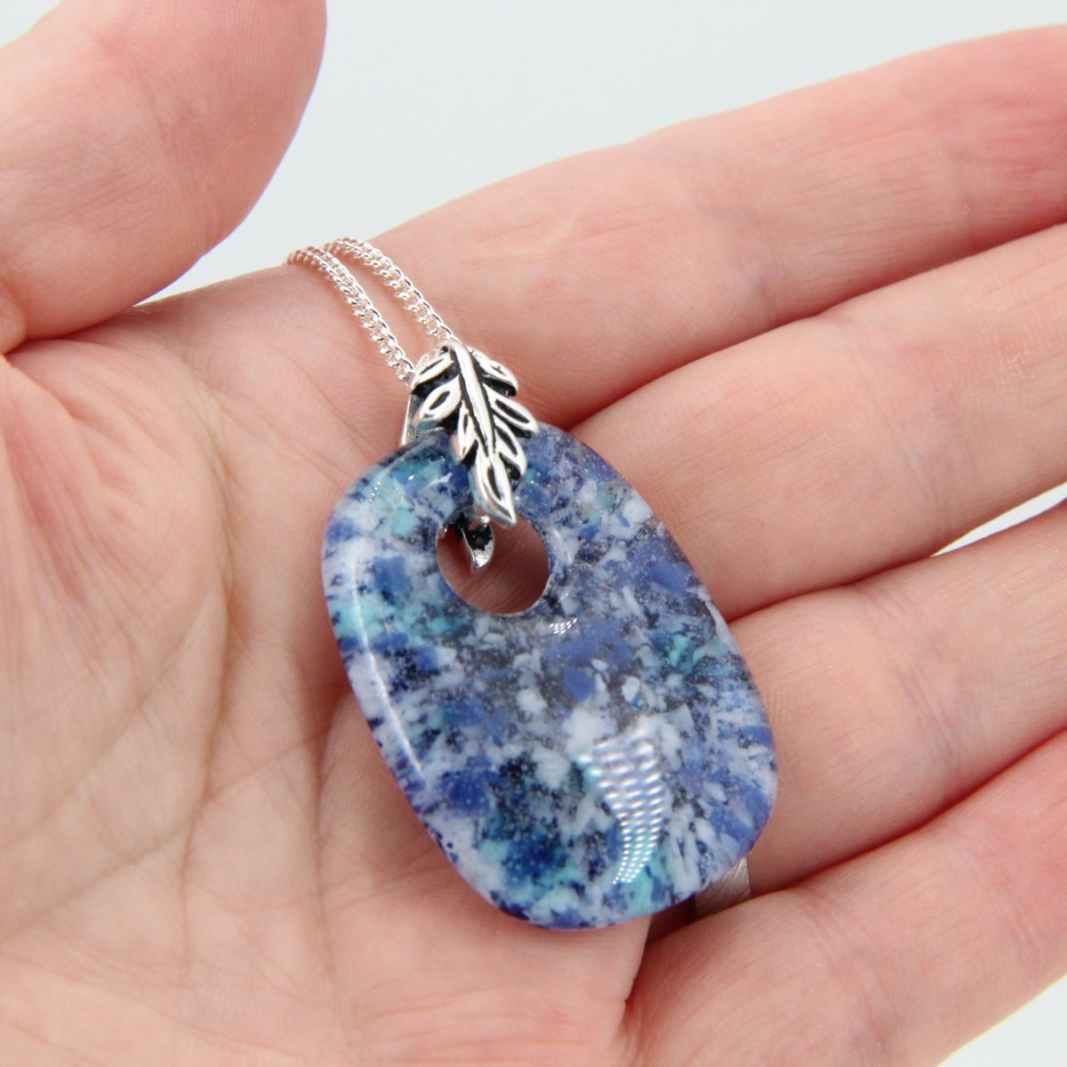 Speckled Blue Glass Pendant