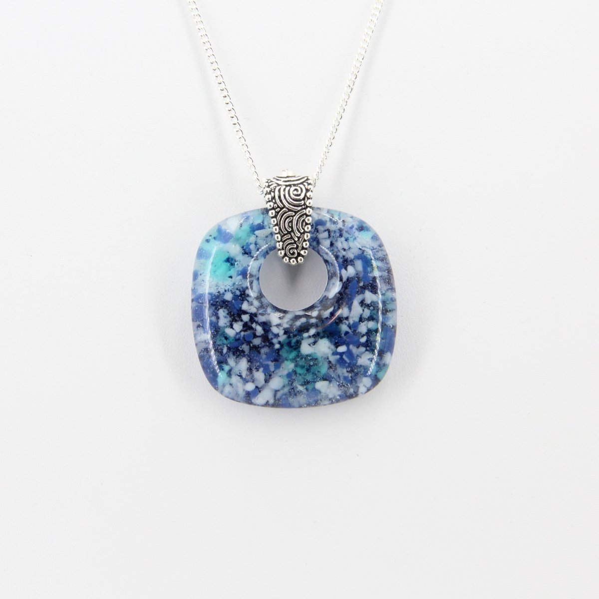 Speckled Blue Glass Pendant