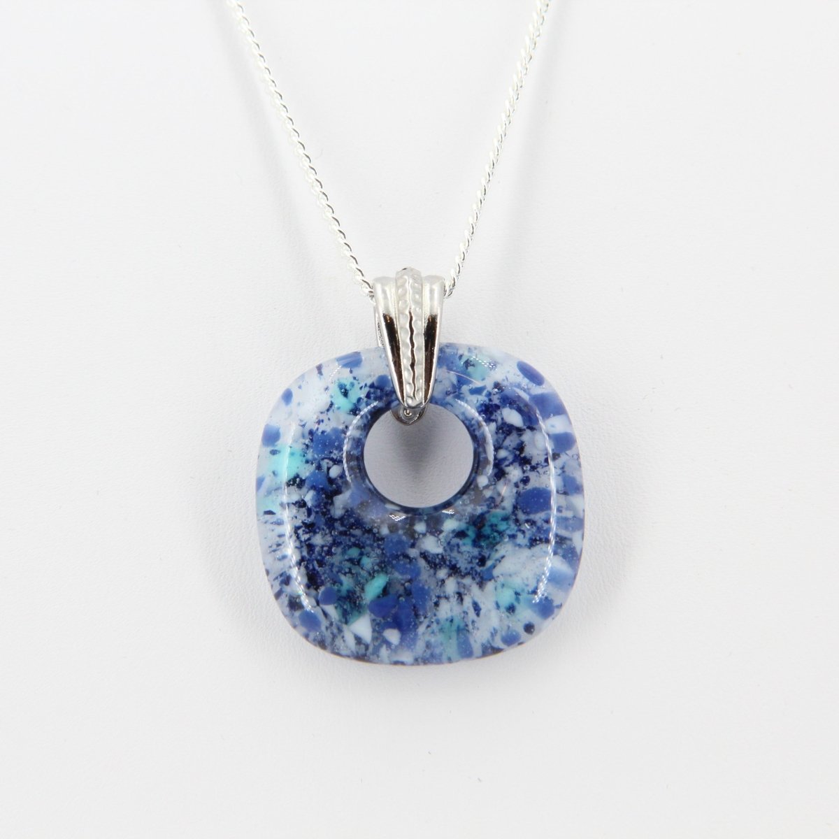 Speckled Blue Glass Pendant