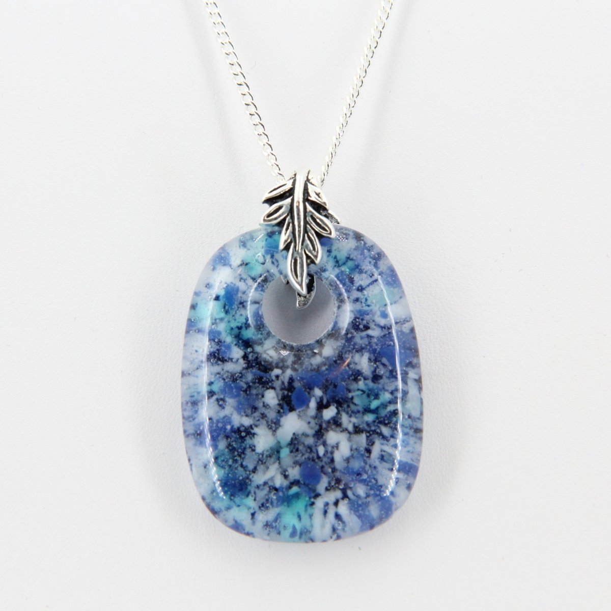 Speckled Blue Glass Pendant