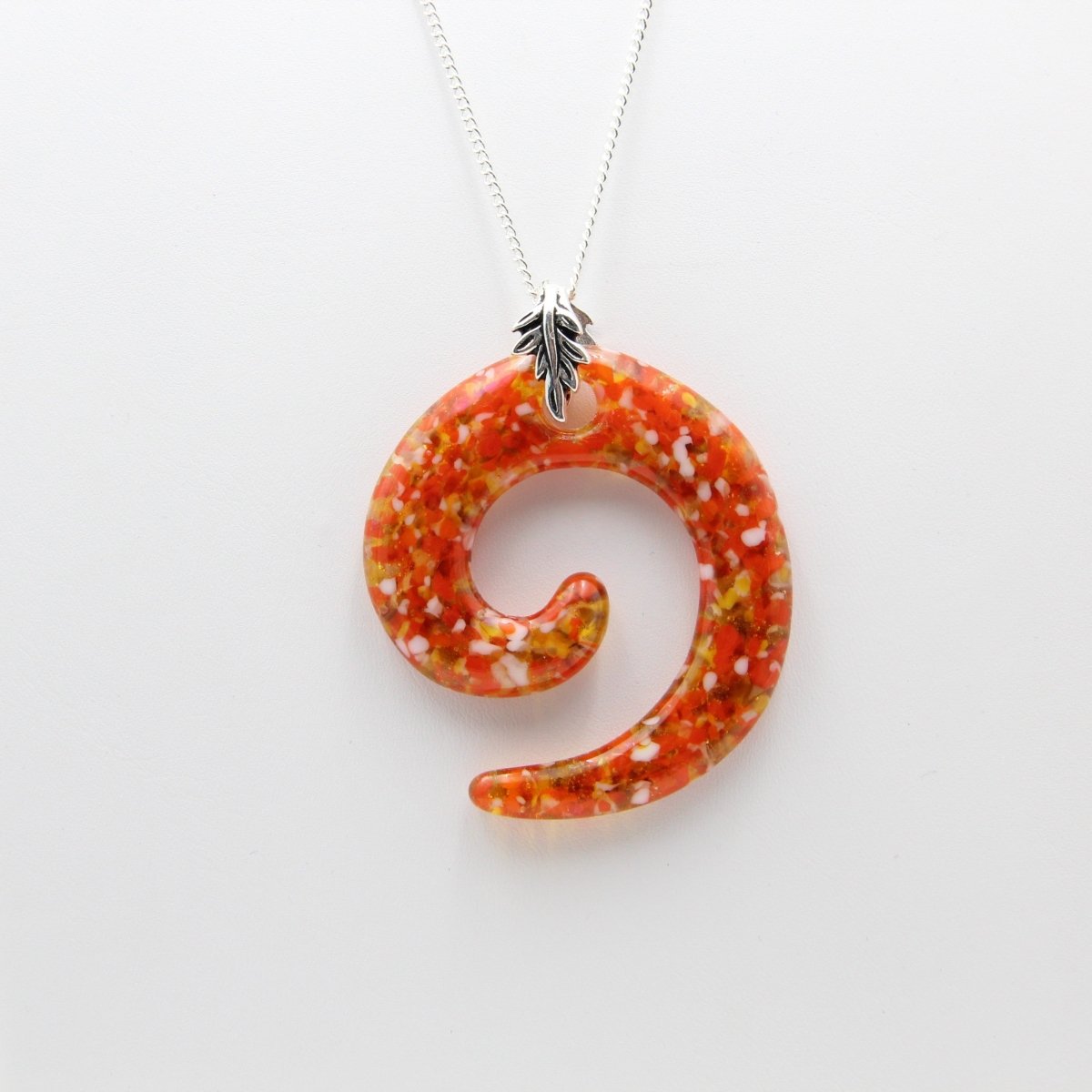Speckled Orange and Yellow Glass Pendant