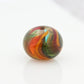 Teal and Orange Striped Statement Bead - Handmade Glass Lampwork, Unique Focal Bead for Pendant, Suncatcher, or Home Decorating