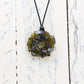 Upcycled Amber Donut Necklace, Recycled Glass Pendant