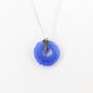 Upcycled Blue Donut Necklace, Recycled Glass Pendant